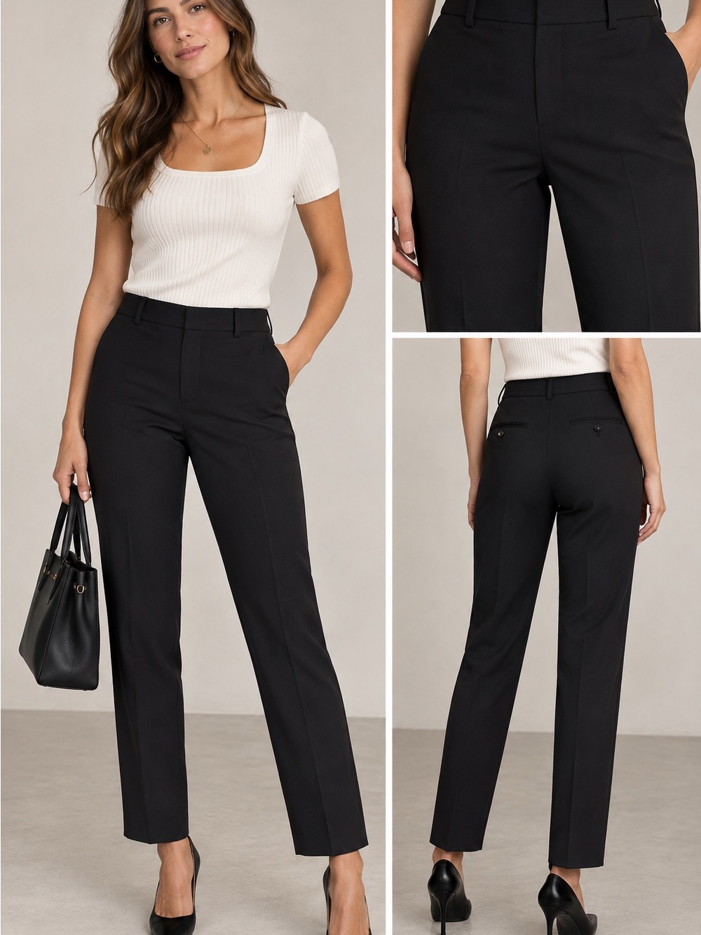 Talbots Black Straight-Leg Dress Trousers